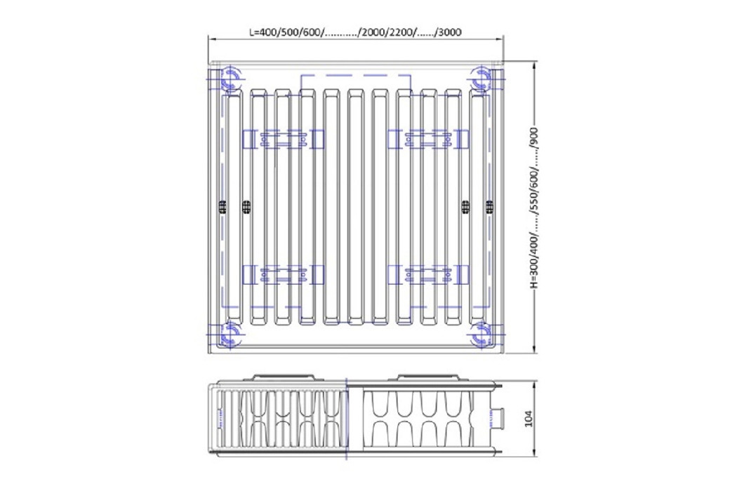 Радиатор ECA 22VC 300 x 2000 — Изображение 4