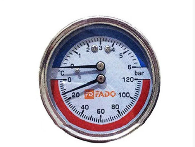Термоманометр фронтальный 1⁄2" d63 120°C 6 бар
