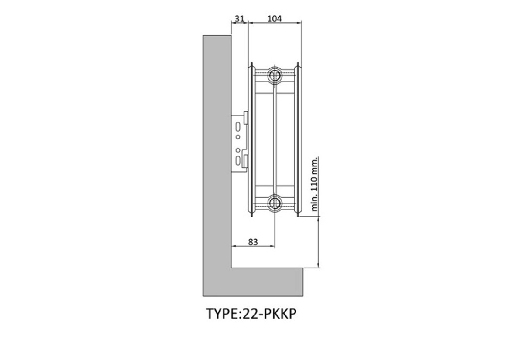 Радіатор ECA 22VC 300 х 600