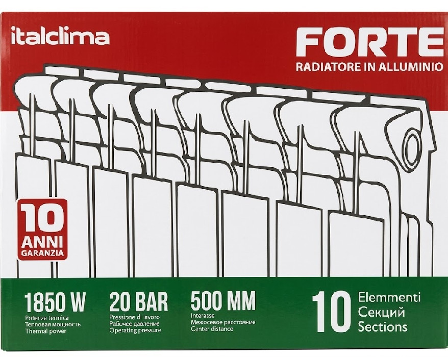 Радиатор алюминиевый Italclima 500 580/80/96 18bar (10 секций)